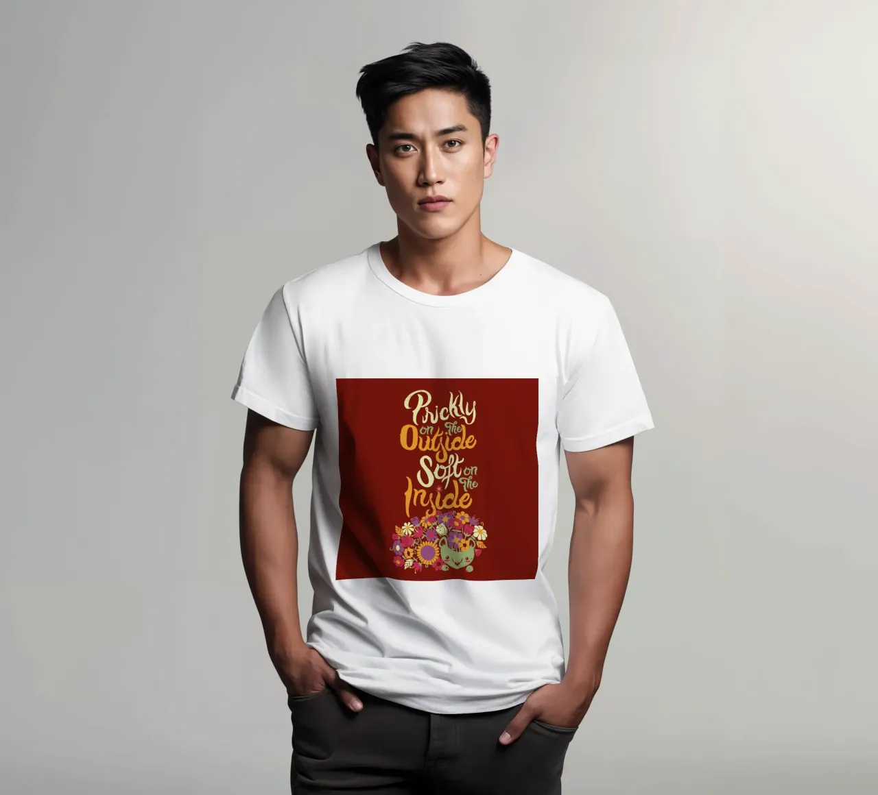 Prickly on the Outside Soft on the i..g flower t-shirt da Tobe Fonseca