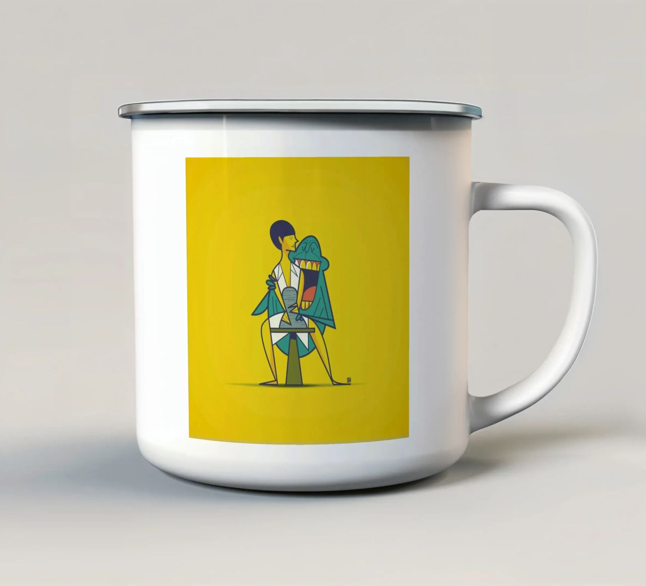 Ghost tazza in smalto da Ale Giorgini