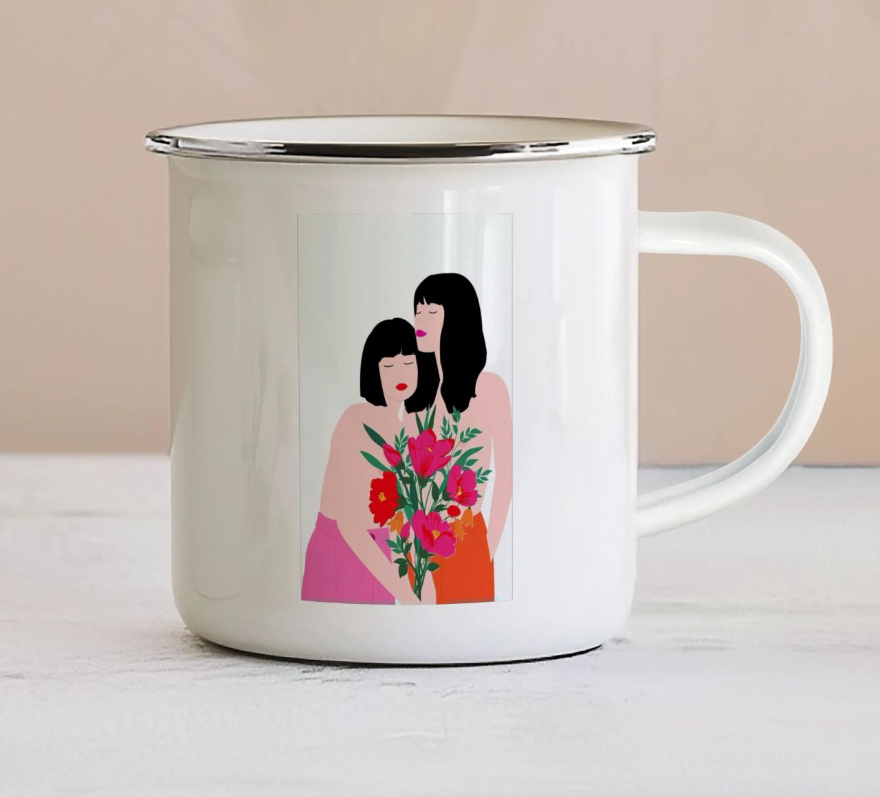 Spring Goddess tazza in smalto da Céleste Wallaert