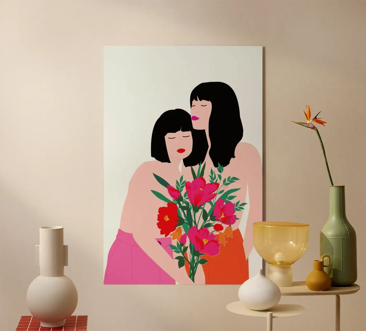 Spring Goddess acryl van Céleste Wallaert