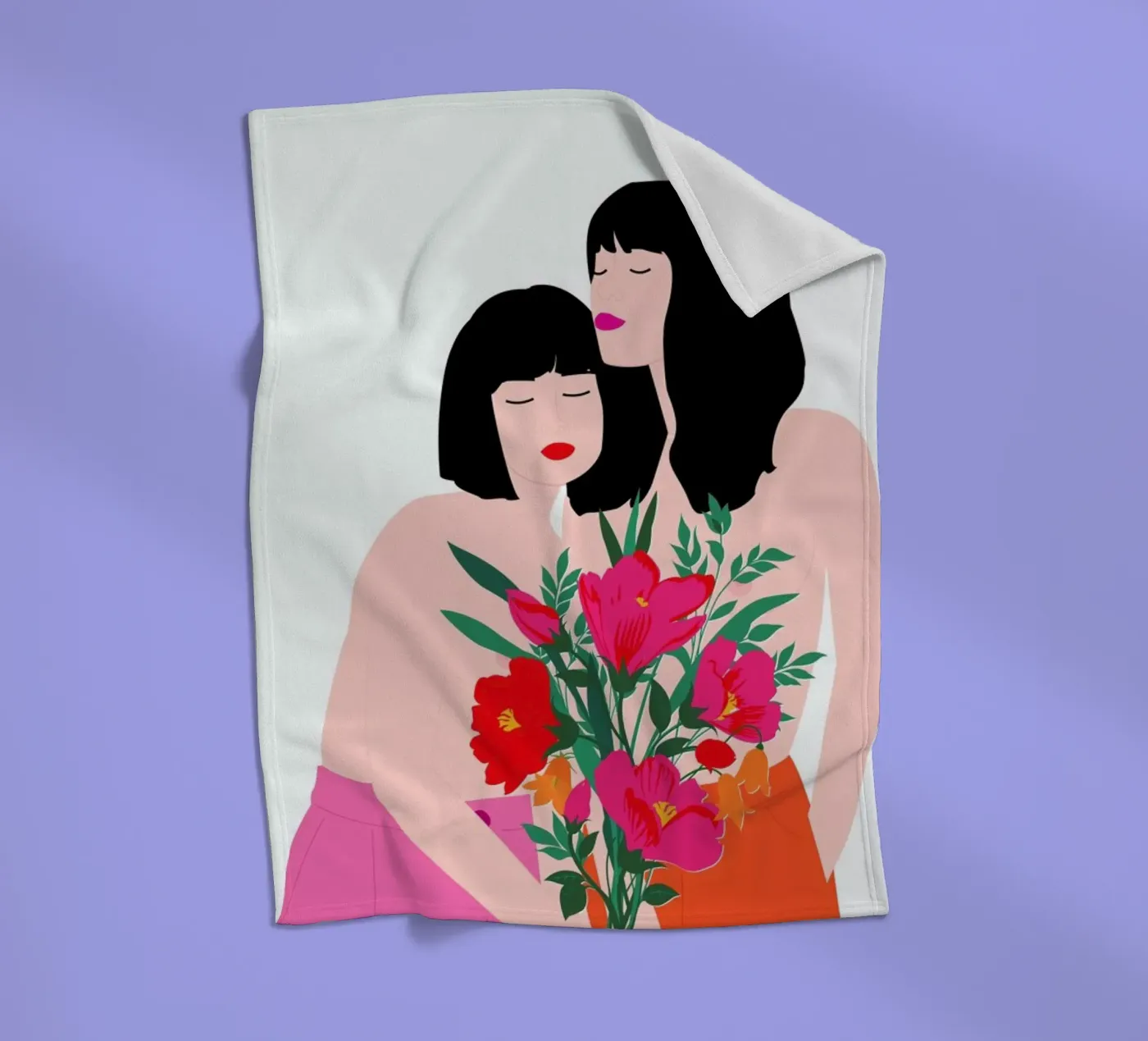 Spring Goddess fleece blanket by Céleste Wallaert