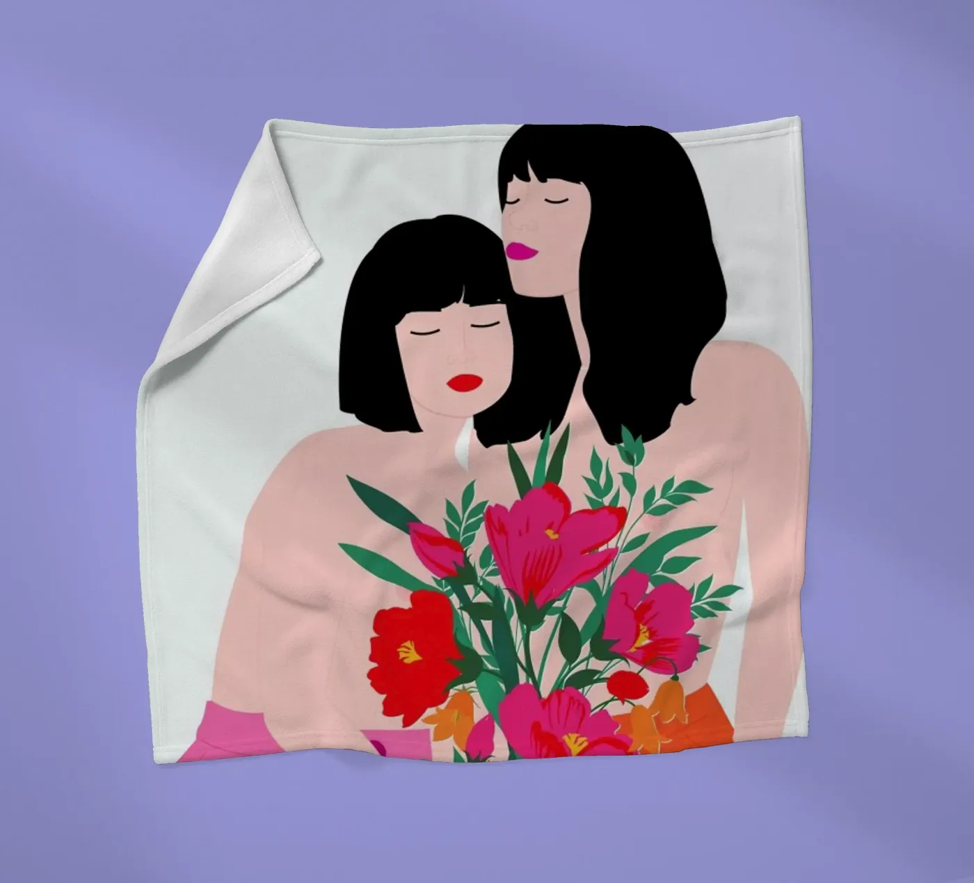 Spring Goddess fleece blanket by Céleste Wallaert