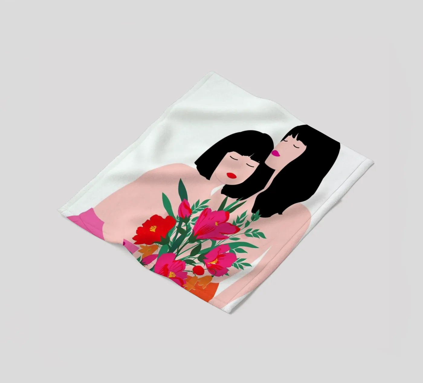 Spring Goddess fleece blanket by Céleste Wallaert
