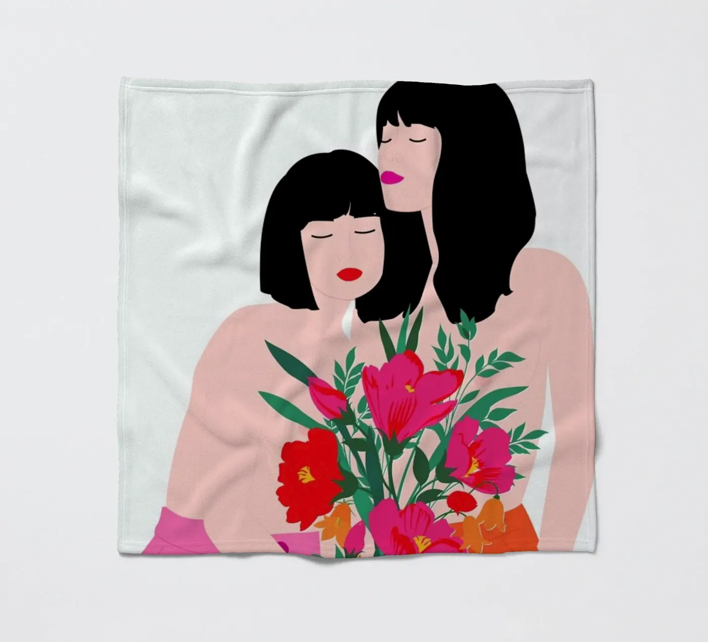 Spring Goddess fleece blanket by Céleste Wallaert