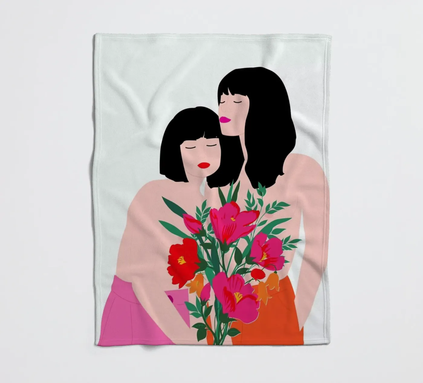 Spring Goddess fleece blanket by Céleste Wallaert