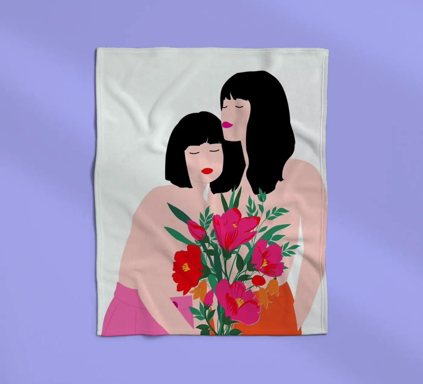 Spring Goddess fleece blanket by Céleste Wallaert