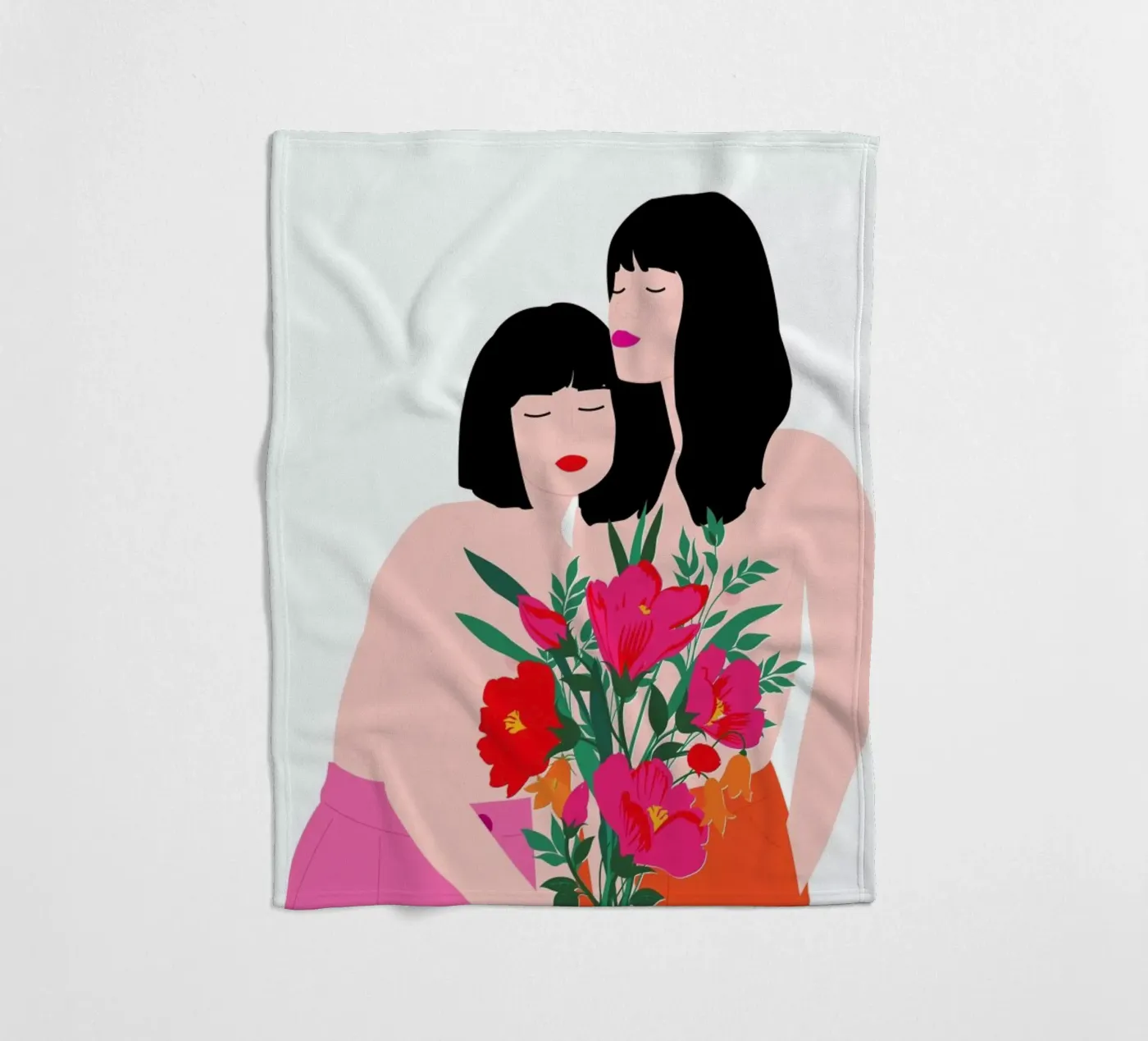 Spring Goddess fleece blanket by Céleste Wallaert