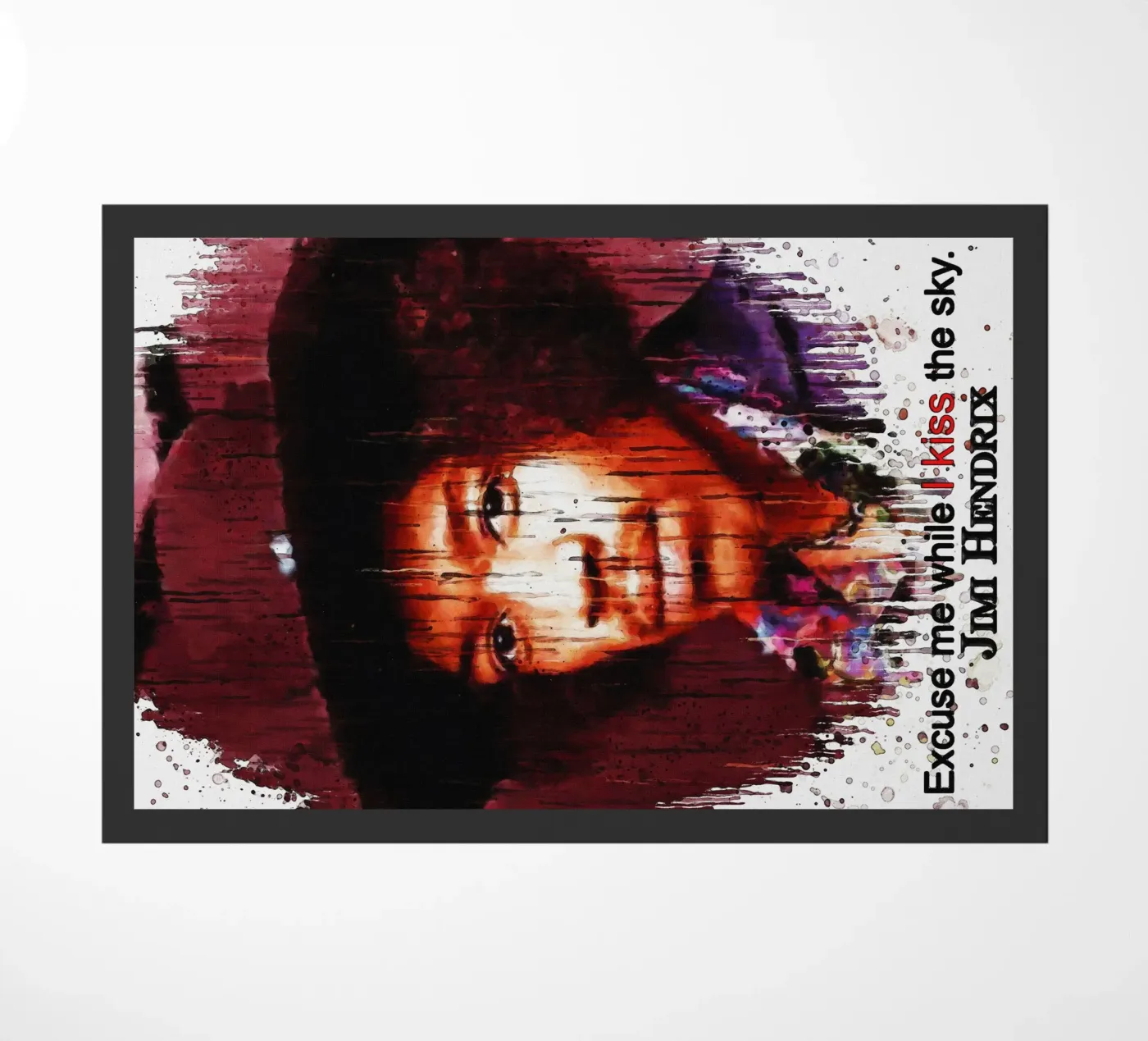 Jimi Hendrix Quotes doormat by Gunawan Rb