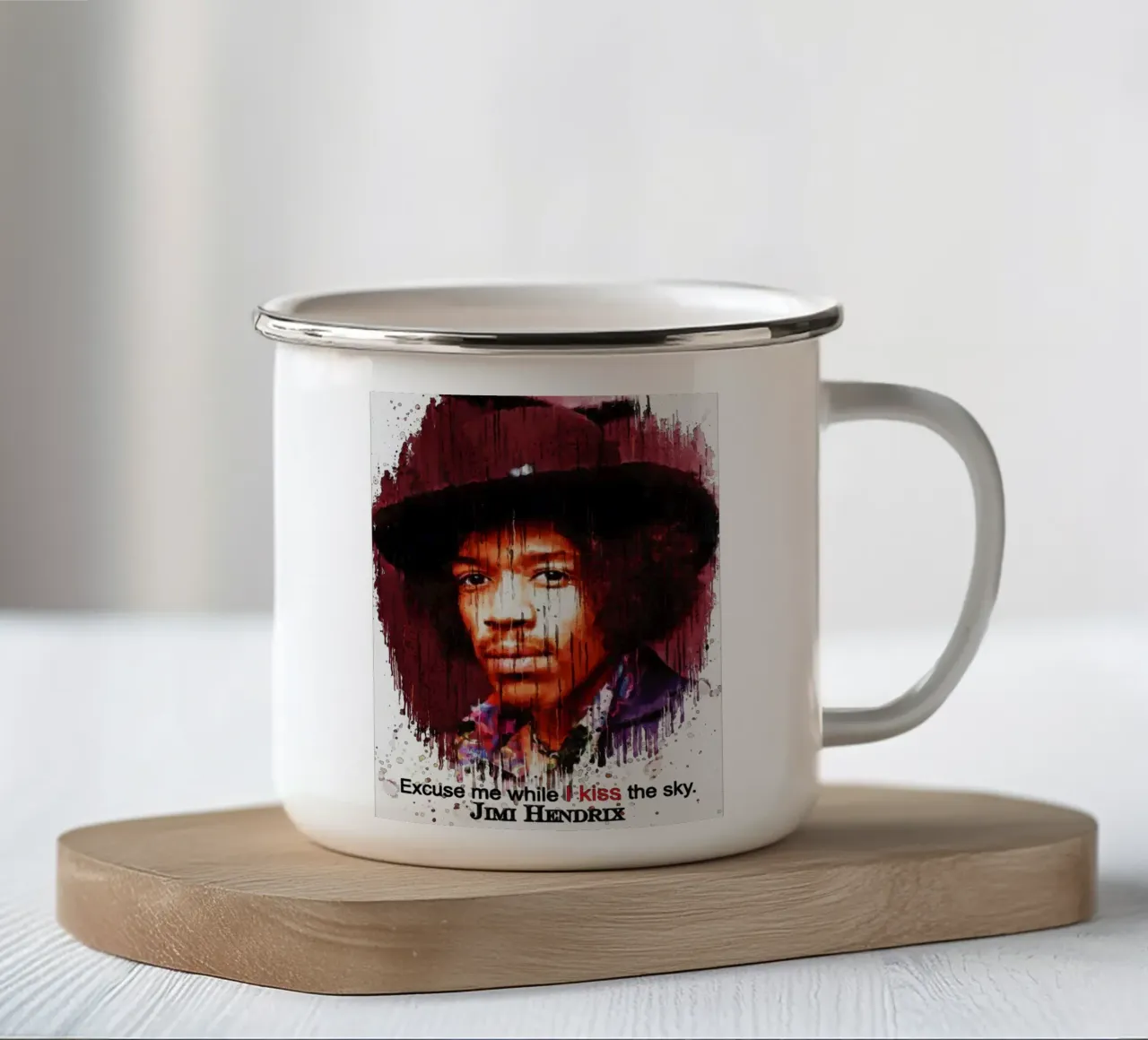 Citazioni di Jimi Hendrix tazza in smalto da Gunawan Rb