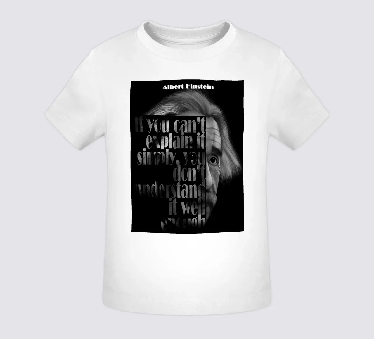 Albert Einstein Quotes baby t-shirt by Gunawan Rb
