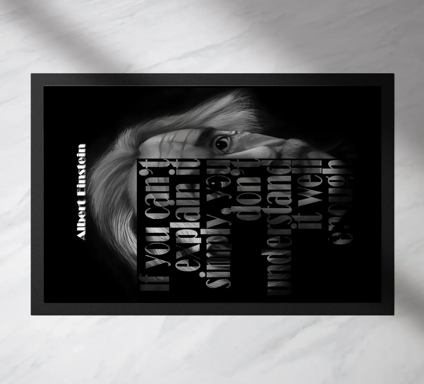 Citaten van Albert Einstein deurmat van Gunawan Rb