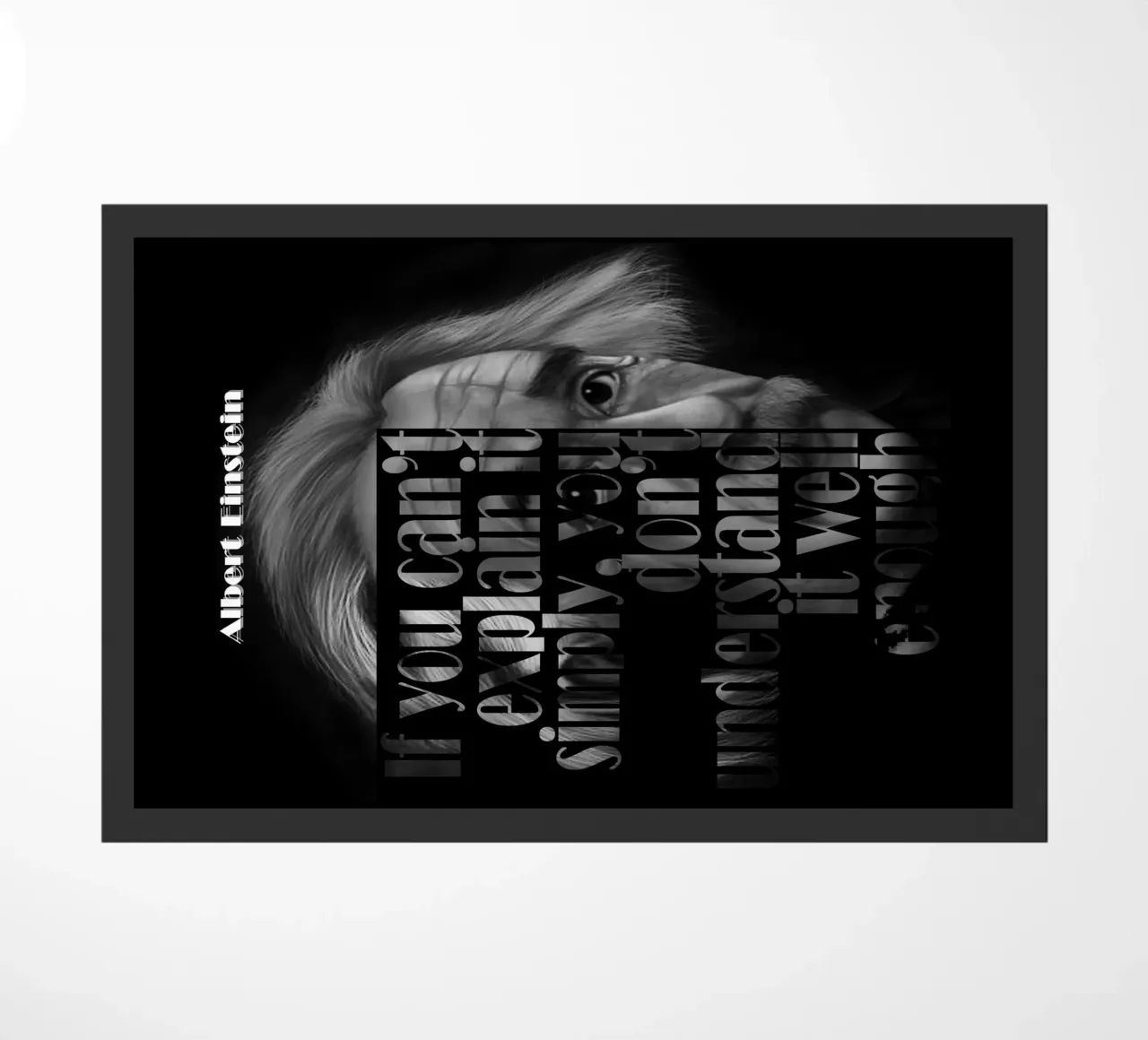 Albert Einstein Quotes doormat by Gunawan Rb