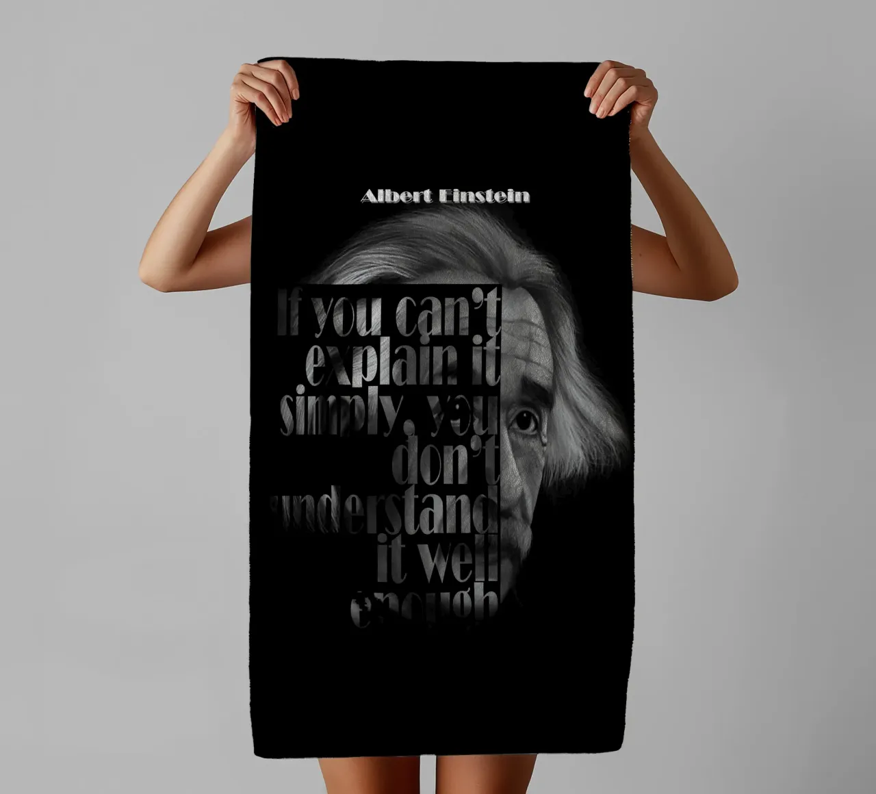 Albert Einstein Quotes towel by Gunawan Rb