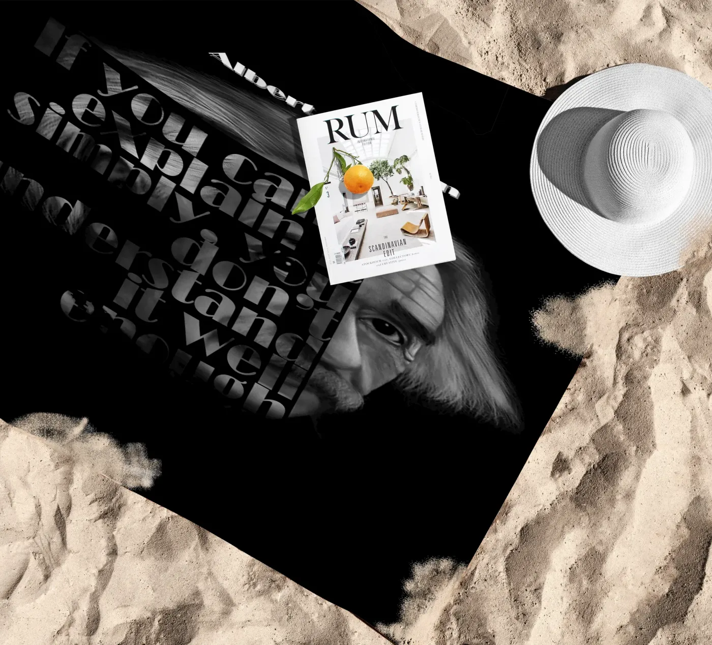 Albert Einstein Quotes beach towel by Gunawan Rb