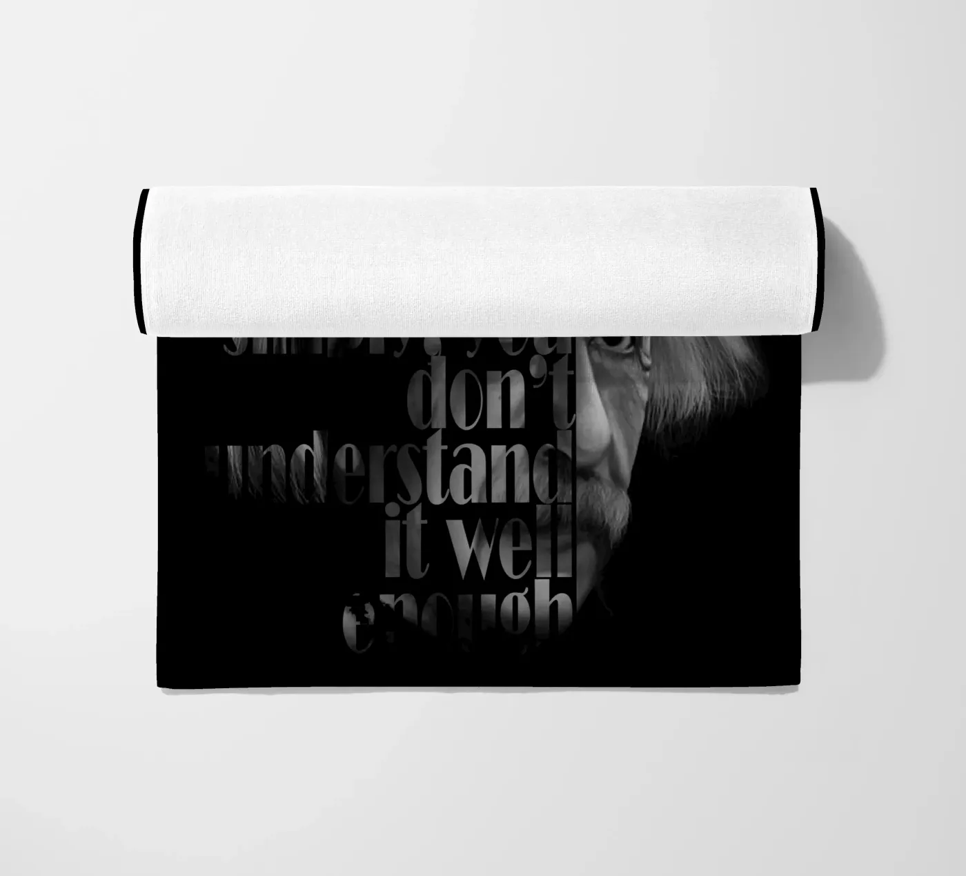 Albert Einstein Quotes beach towel by Gunawan Rb