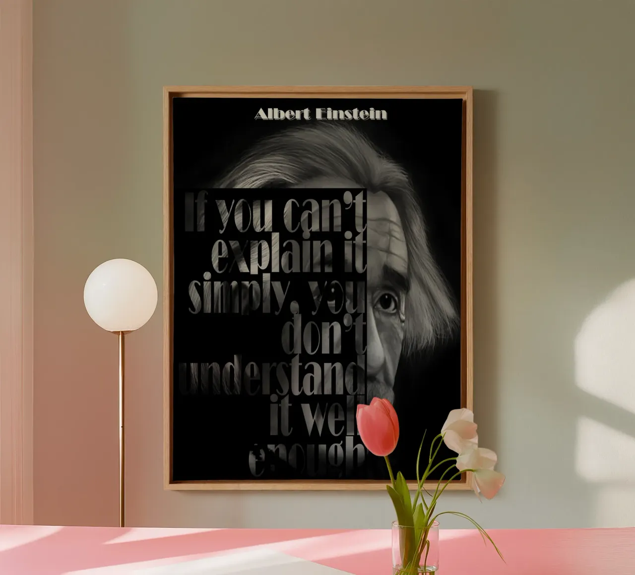 Albert Einstein Citazioni tela con Cornice a cassetta da Gunawan Rb