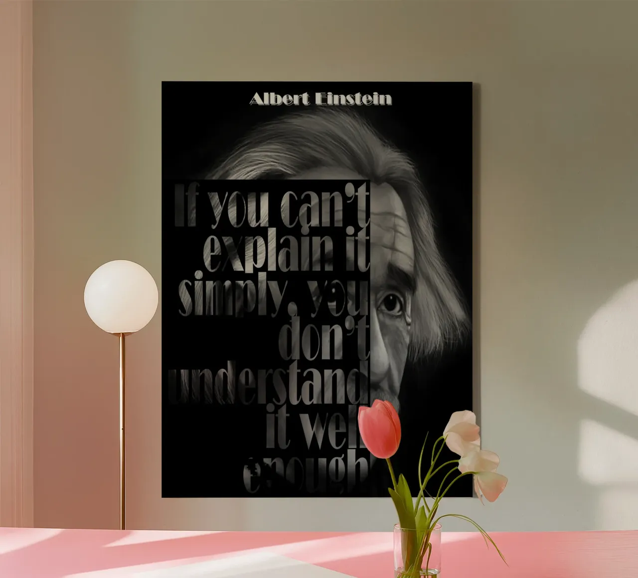 Albert Einstein Citazioni tela con Cornice a cassetta da Gunawan Rb