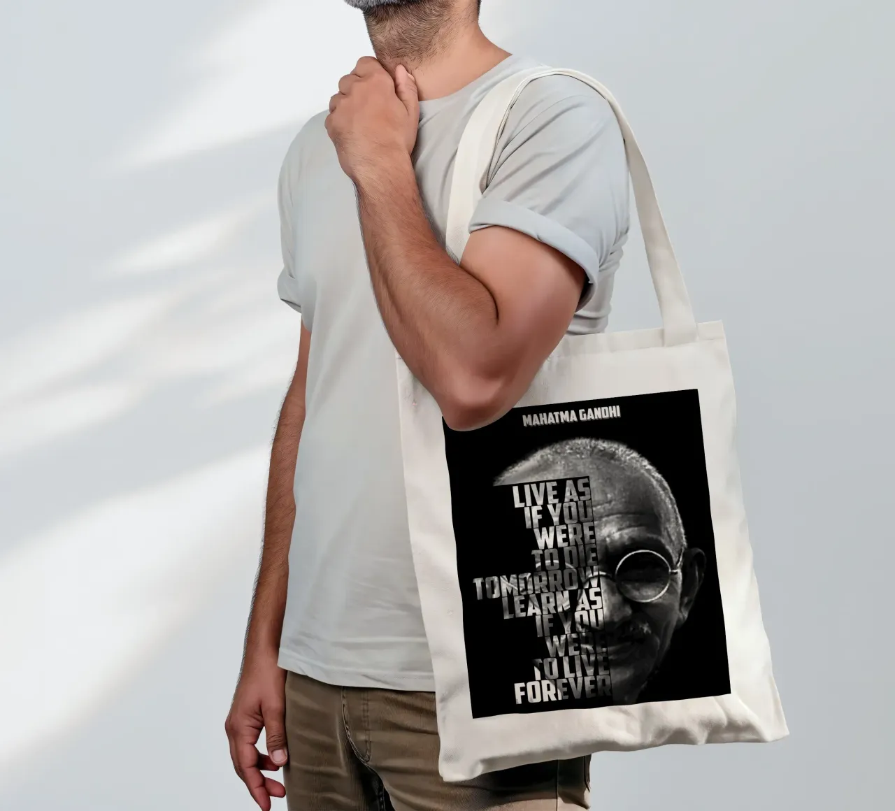 Mahatma Gandhi Zitate Jutebeutel von Gunawan Rb