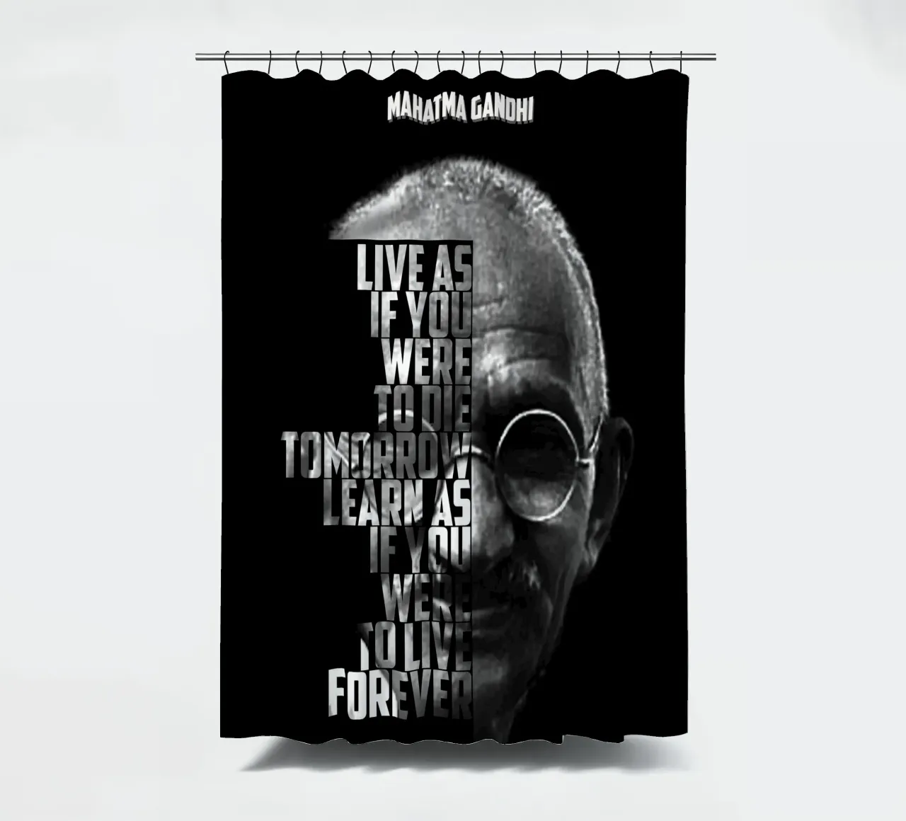 Mahatma Gandhi Quotes shower curtain by Gunawan Rb