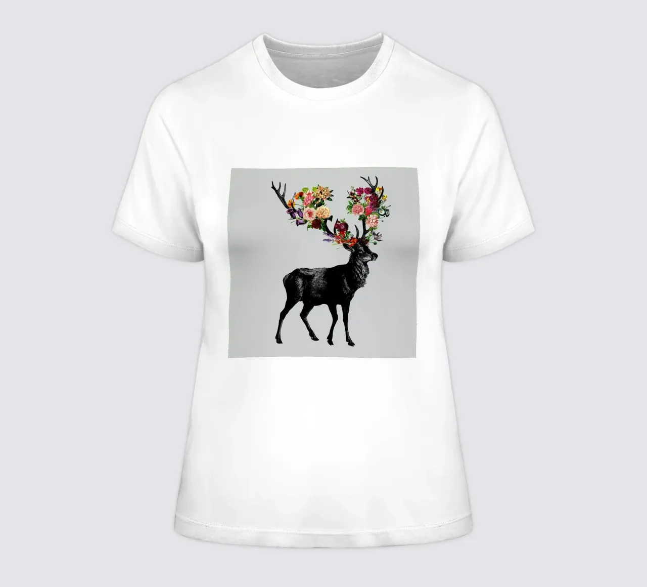 Sprint Itself Deer Floral Frauen T-Shirt von Tobe Fonseca