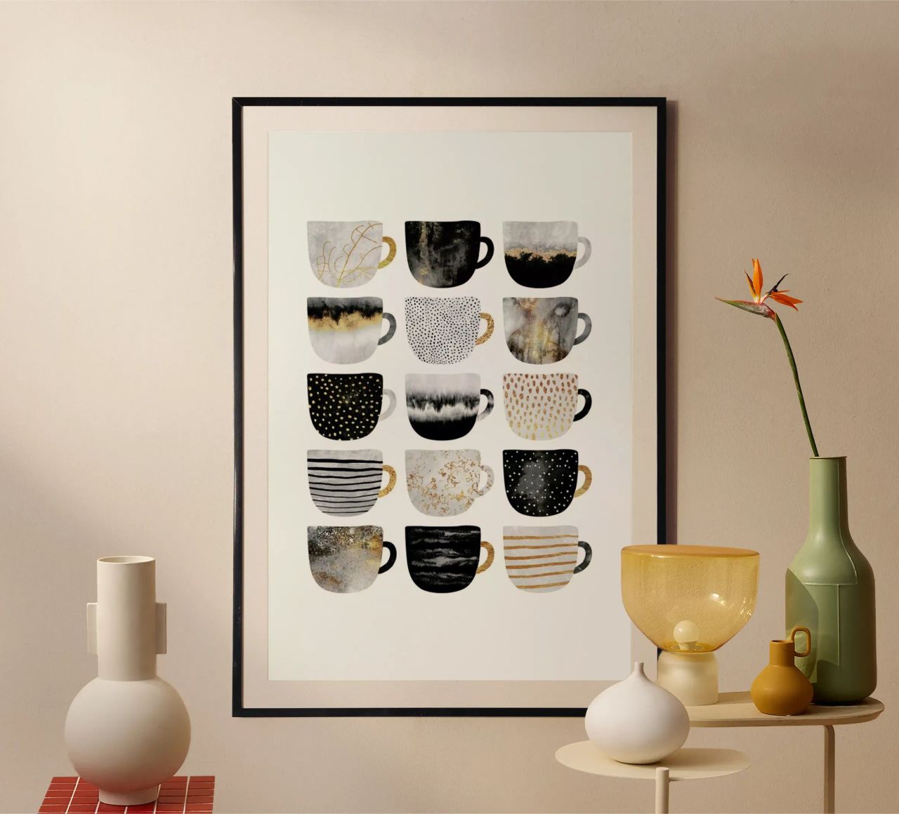 Pretty Coffee Cups 3 poster by Elisabeth Fredriksson