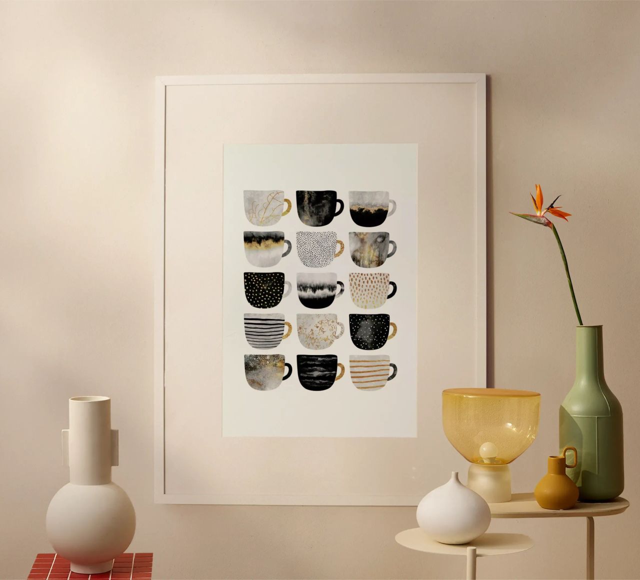 Pretty Coffee Cups 3 poster by Elisabeth Fredriksson