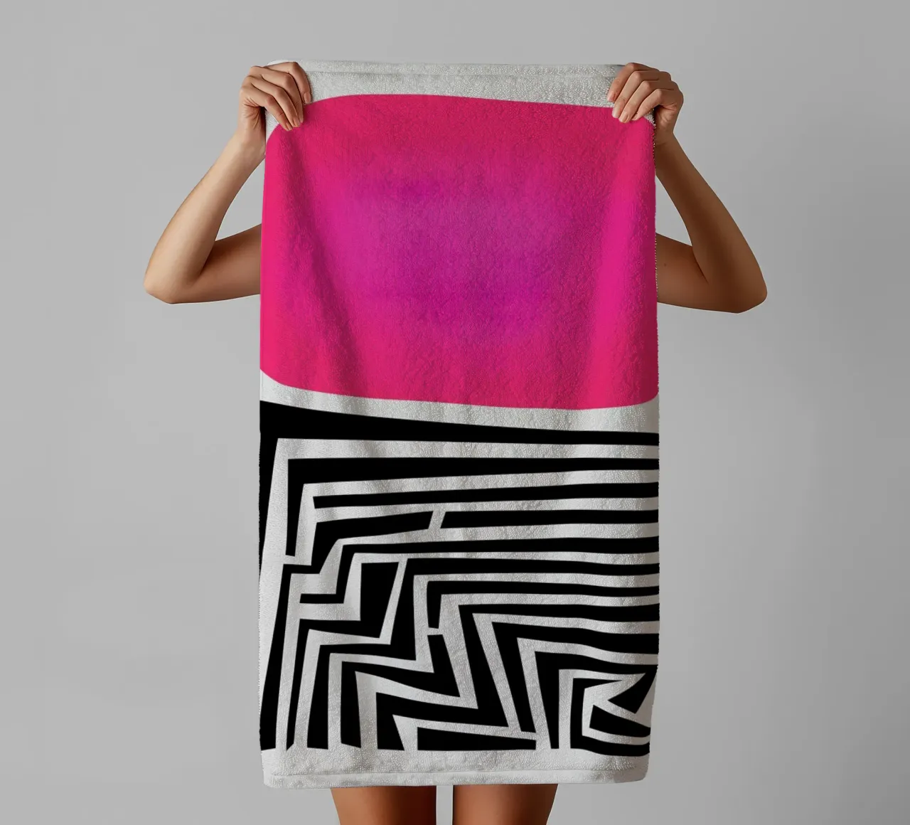 Labyrint Abstract badhanddoek van Fox & Velvet