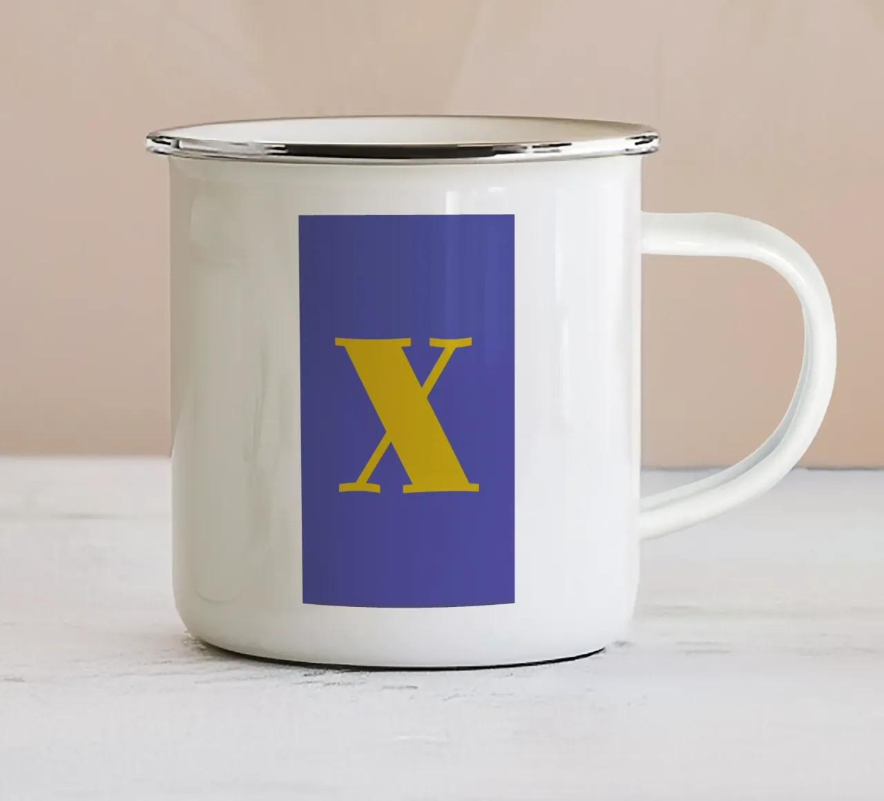 Blue Letter X tazza in smalto da Studio One