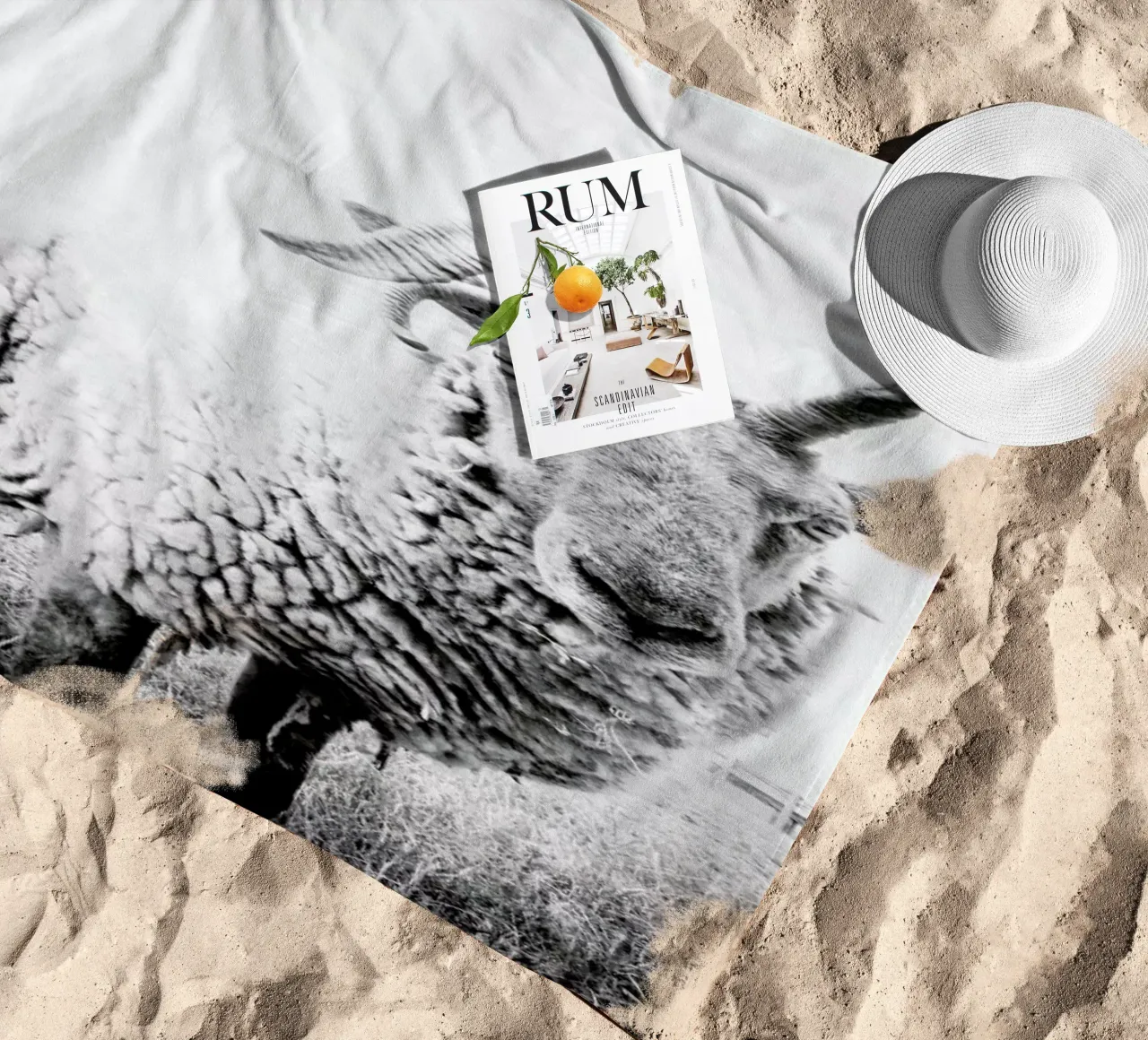 Sheep II beach towel by Victoria Frost