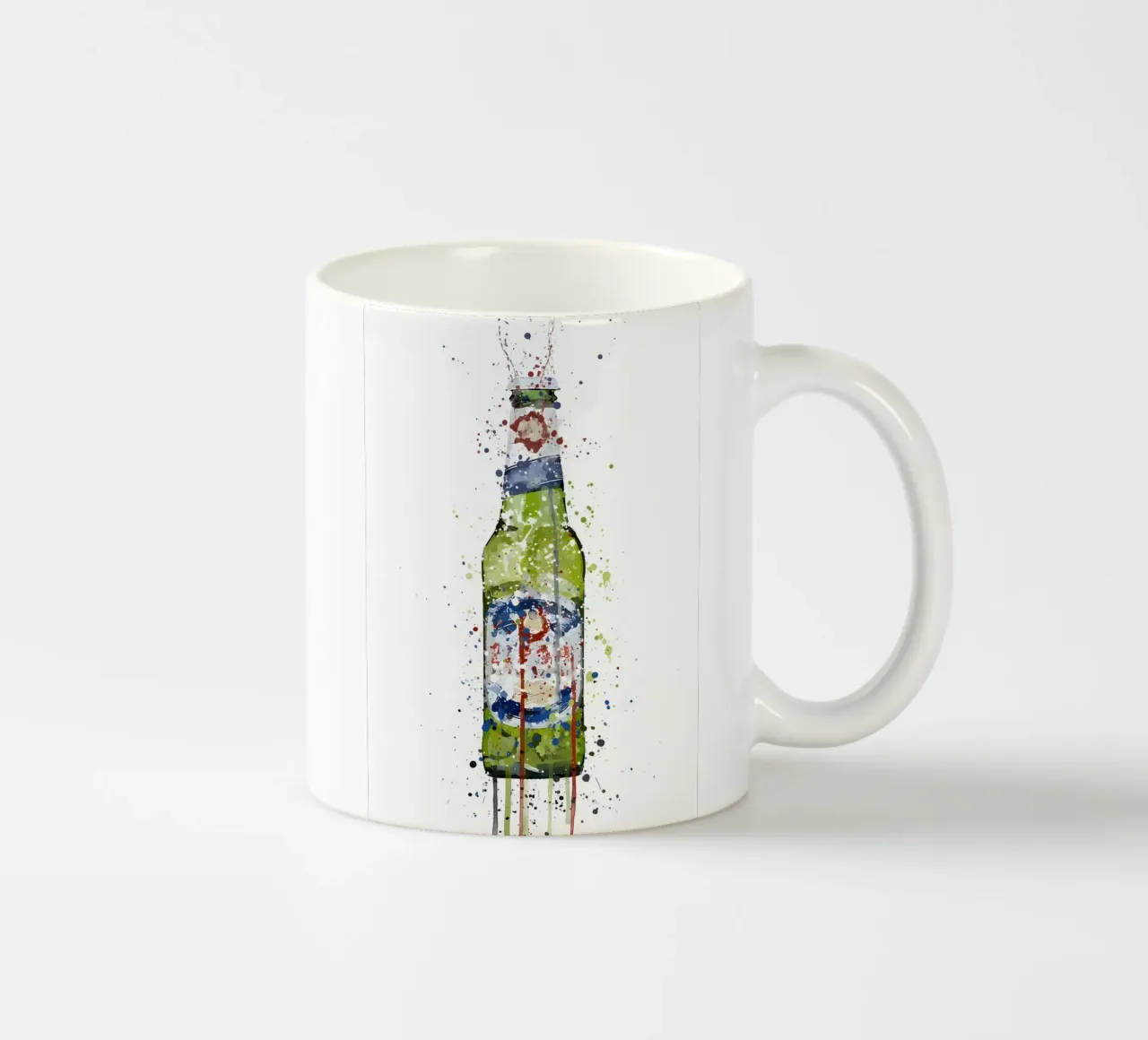 Bottiglia di birra verde tazza in ceramica da Coffee shop
