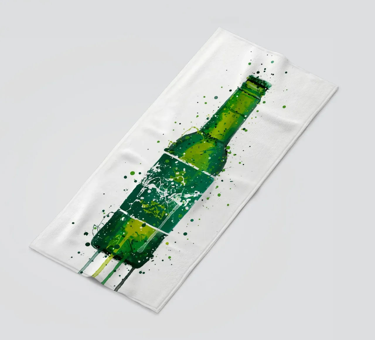 Beer Bottle Danish Green beach towel by Coffee shop