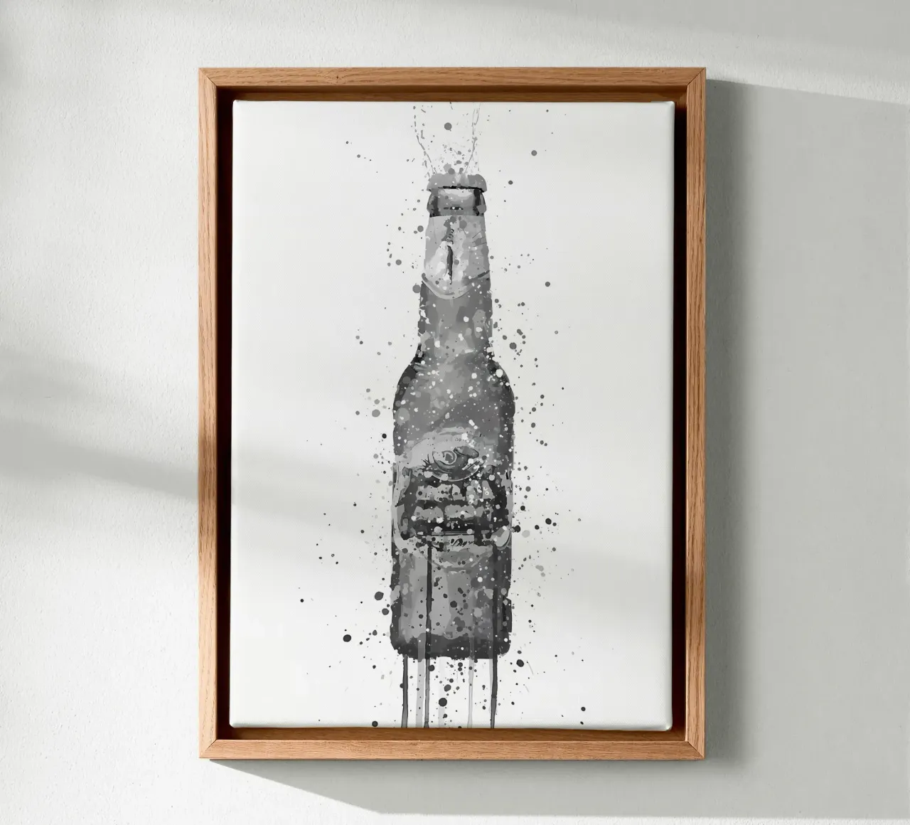Bierfles Peridot canvas met Baklijst van Coffee shop