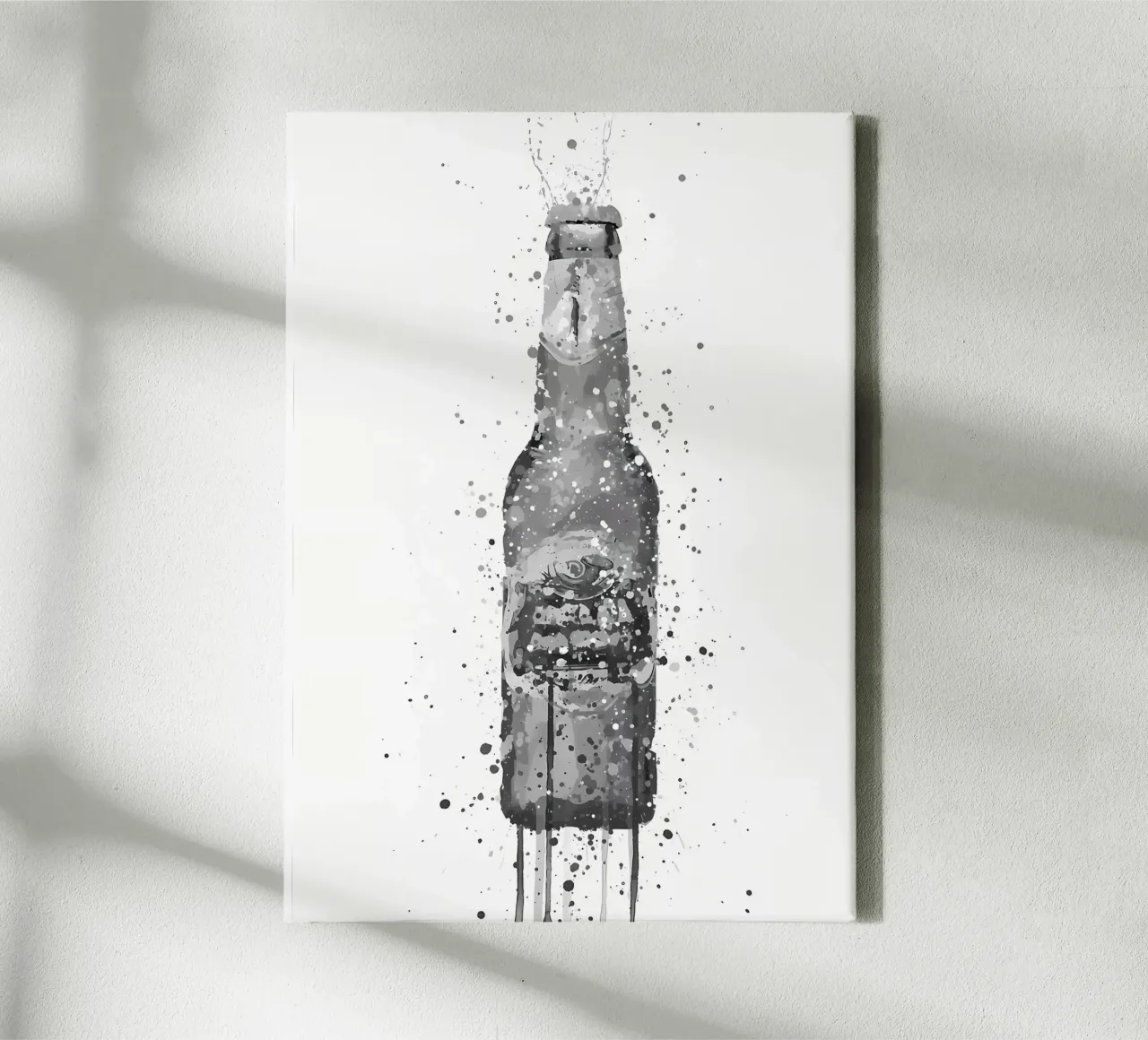 Bierfles Peridot canvas met Baklijst van Coffee shop