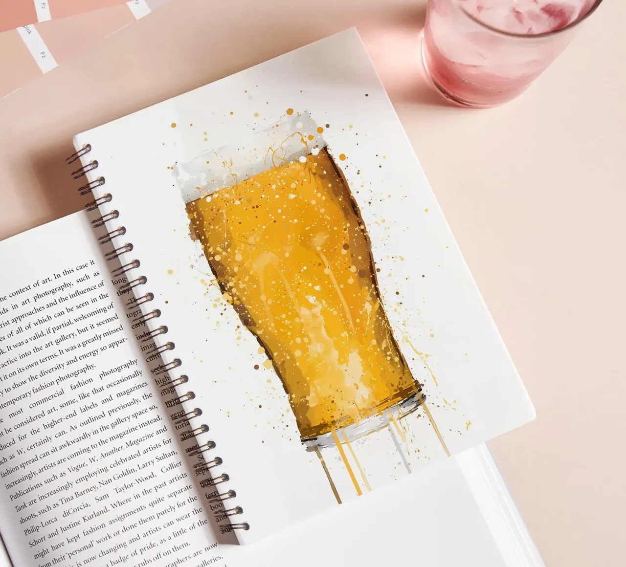 Beer Glass spiral notebook by Coffee shop