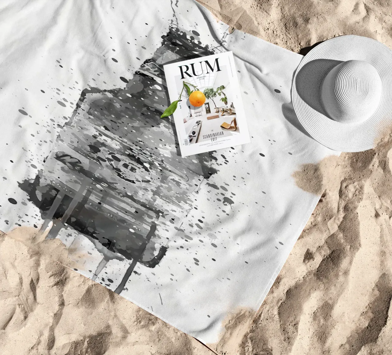 Beer Grey Amber beach towel by Coffee shop