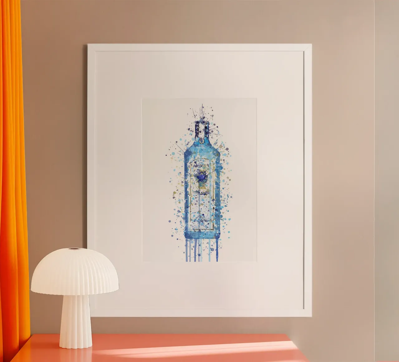 Bombay Sapphire Gin poster con telaio in legno da Coffee shop