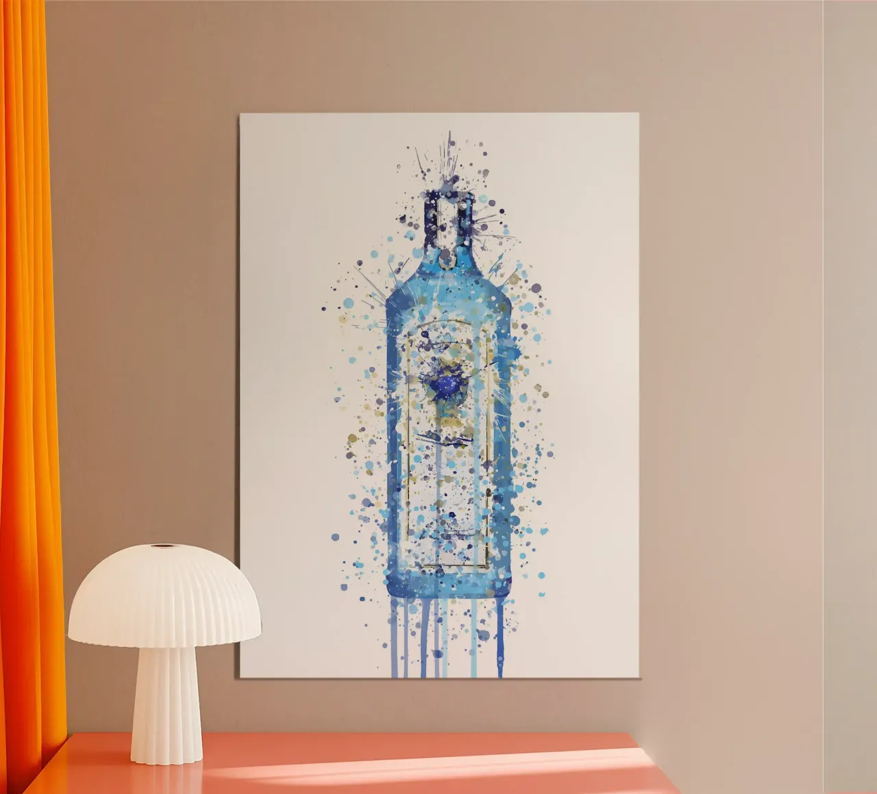 Bombay Sapphire Gin poster con telaio in legno da Coffee shop
