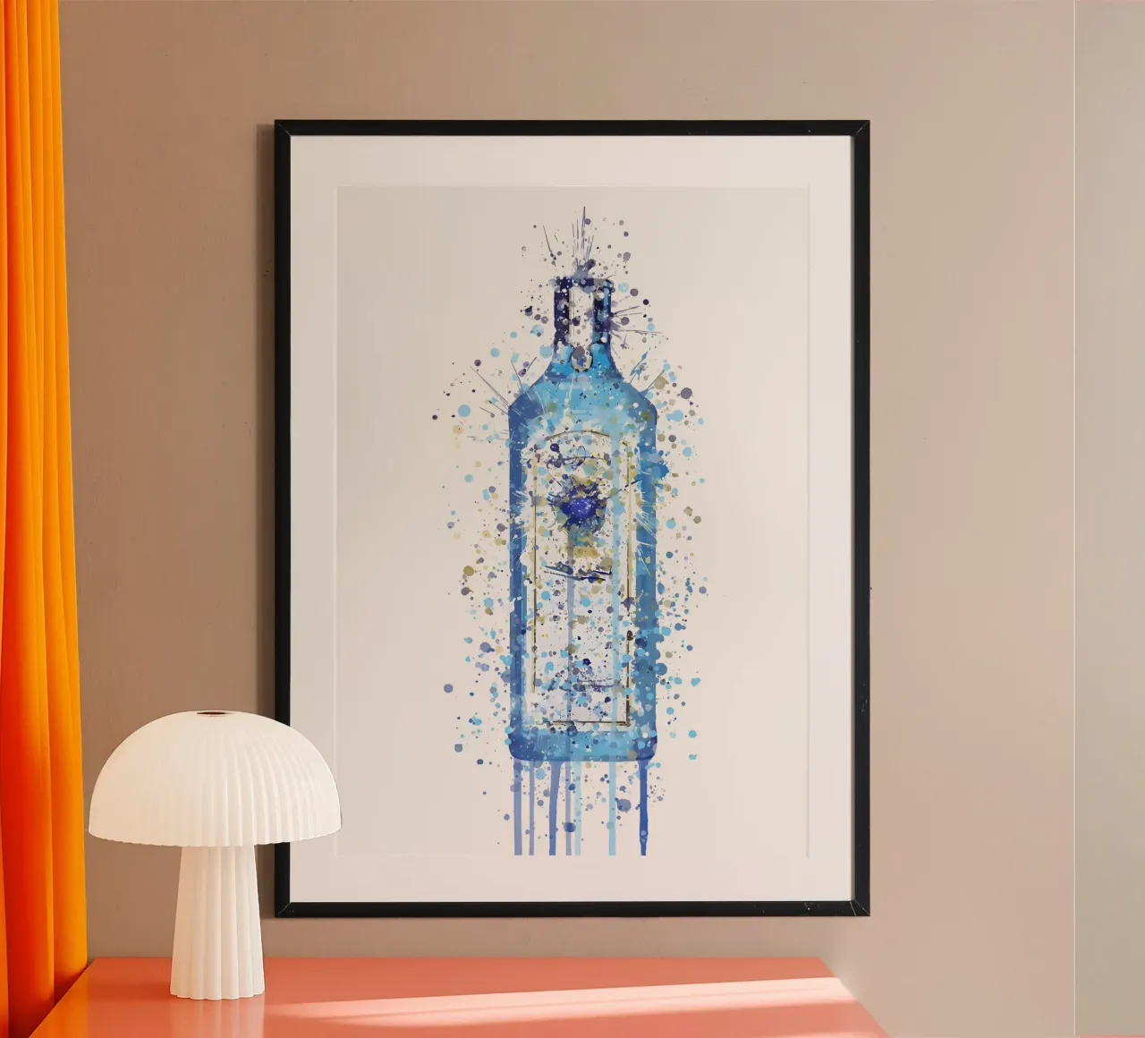 Bombay Sapphire Gin poster con telaio in legno da Coffee shop