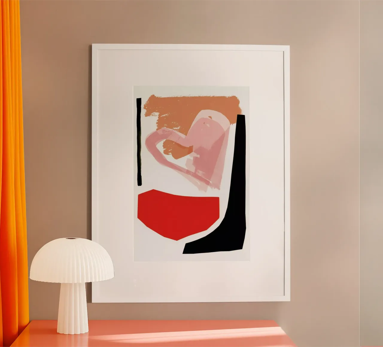 Abstract Love 01 poster con telaio in legno da Farina Kuklinski