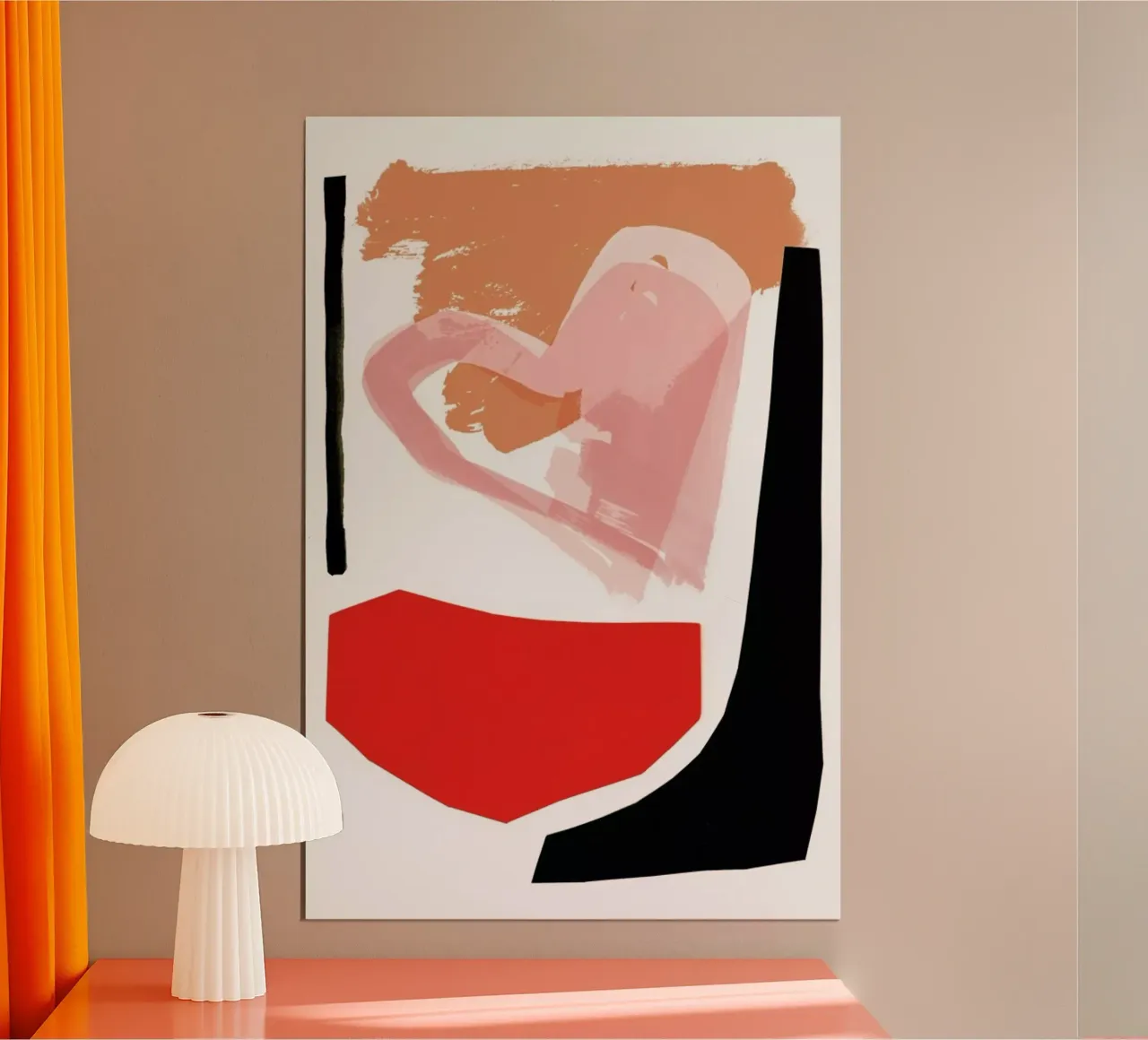 Abstract Love 01 poster con telaio in legno da Farina Kuklinski