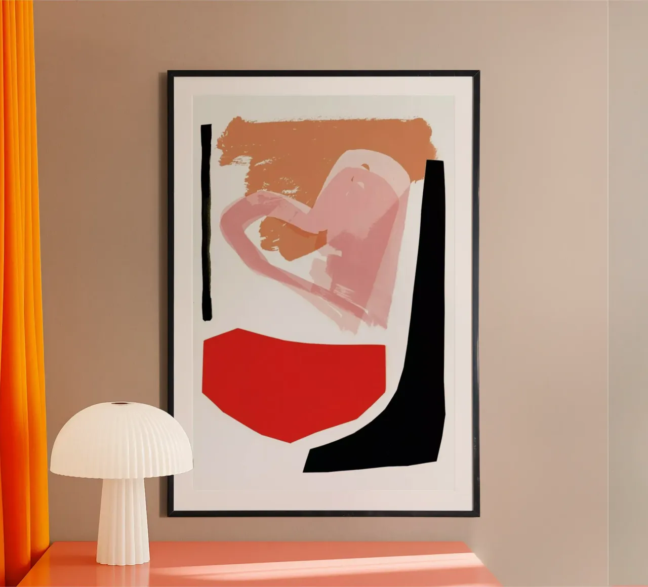 Abstract Love 01 poster con telaio in legno da Farina Kuklinski