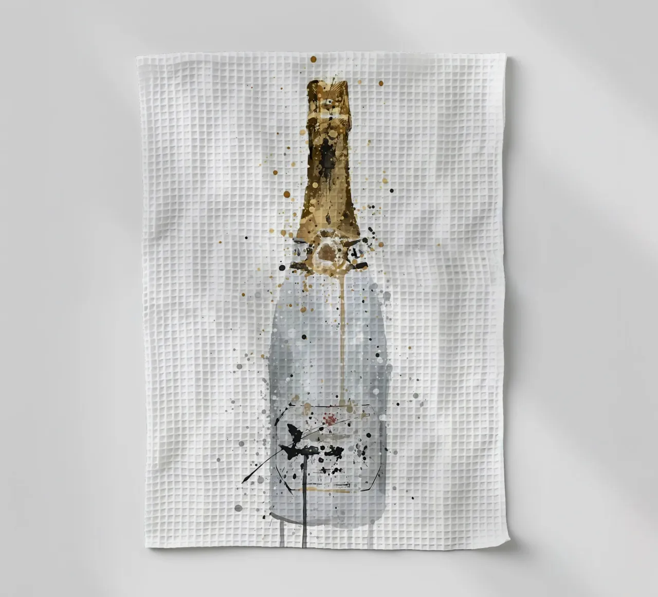 Champagne Blanc tea towel by Coffee shop