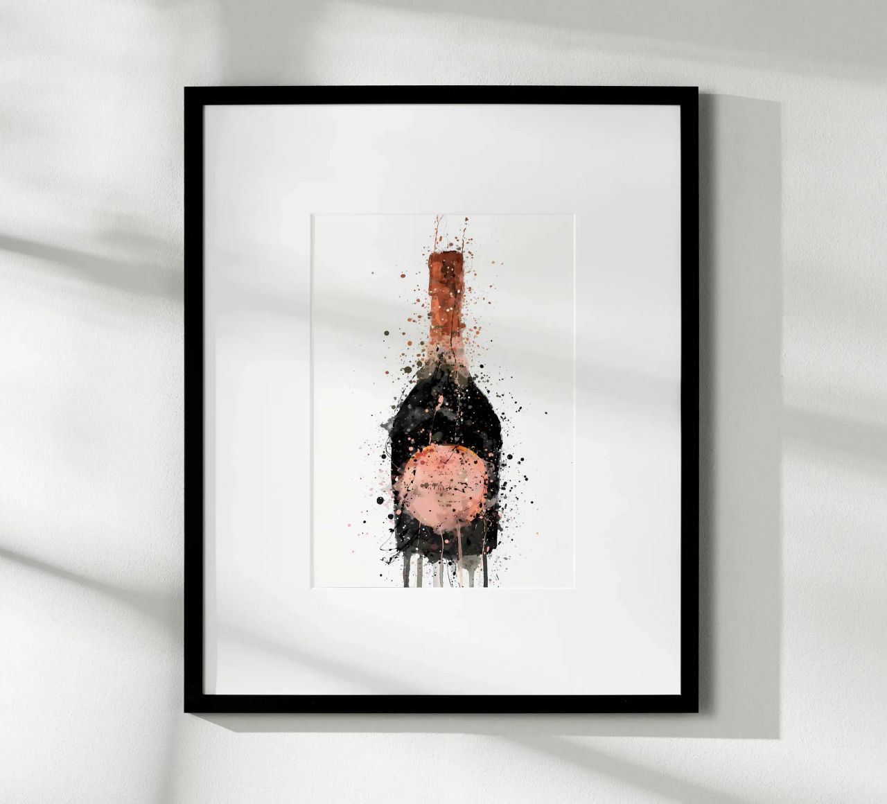 Champagne Bottle Rosy poster by Coffee shop