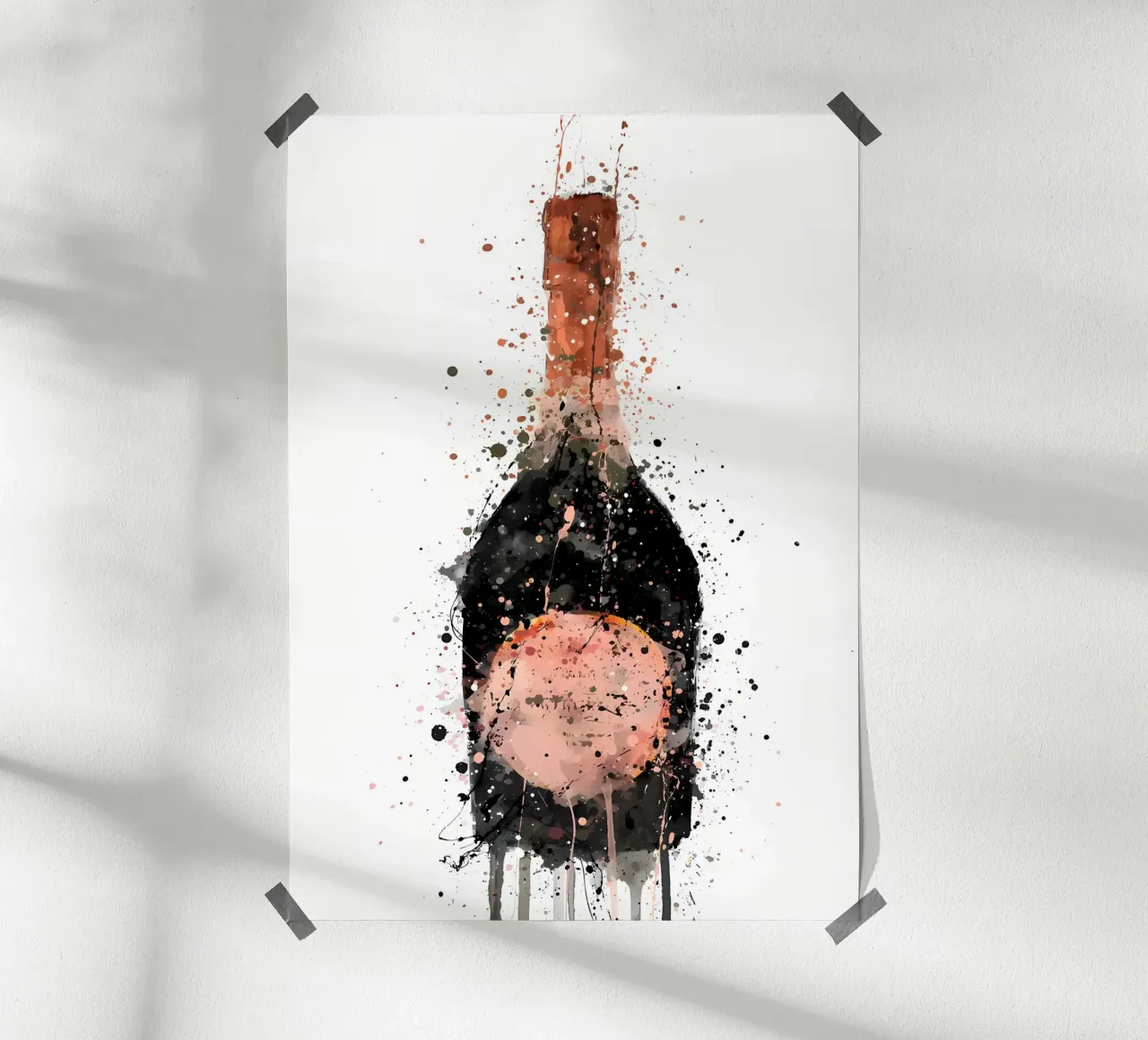 Champagnerflasche Rosig Poster von Coffee shop