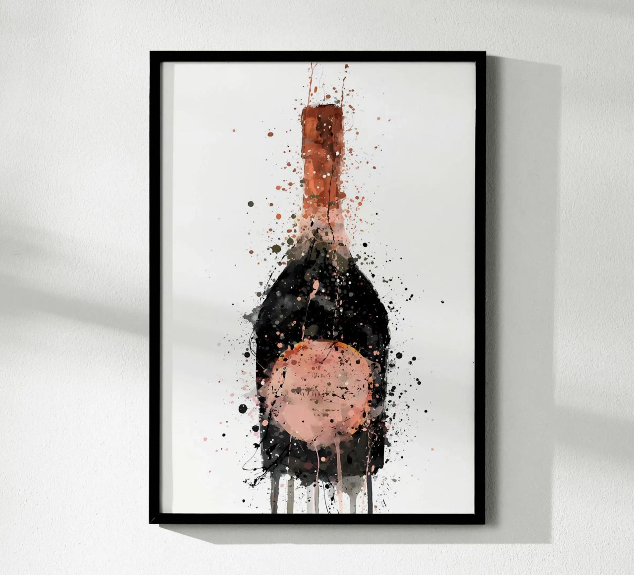 Champagne Bottle Rosy poster by Coffee shop