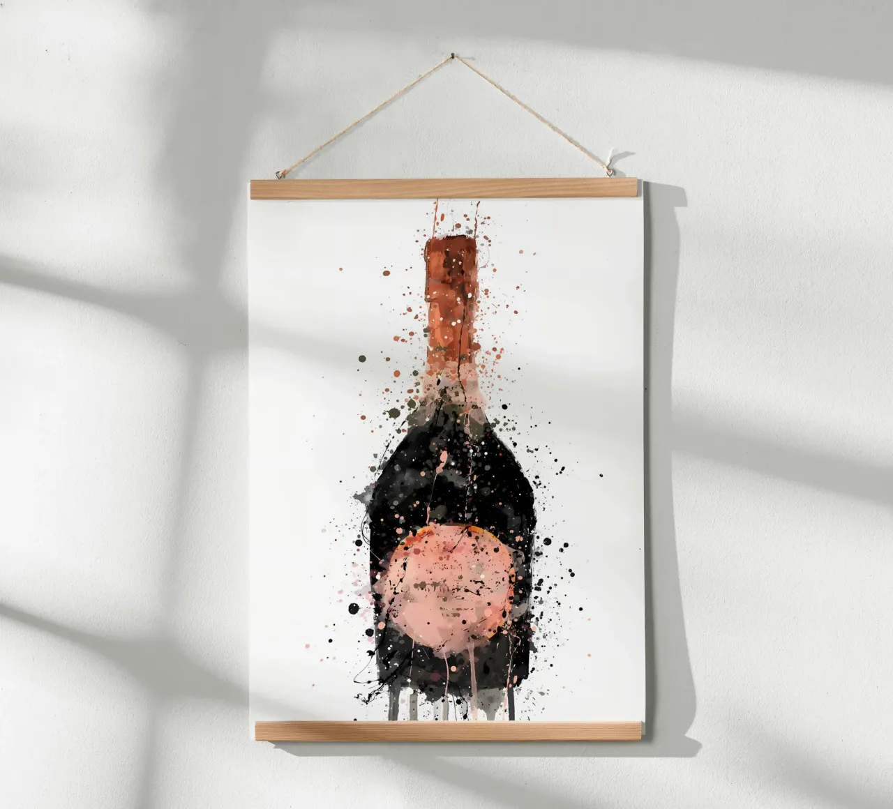 Champagnerflasche Rosig Poster von Coffee shop