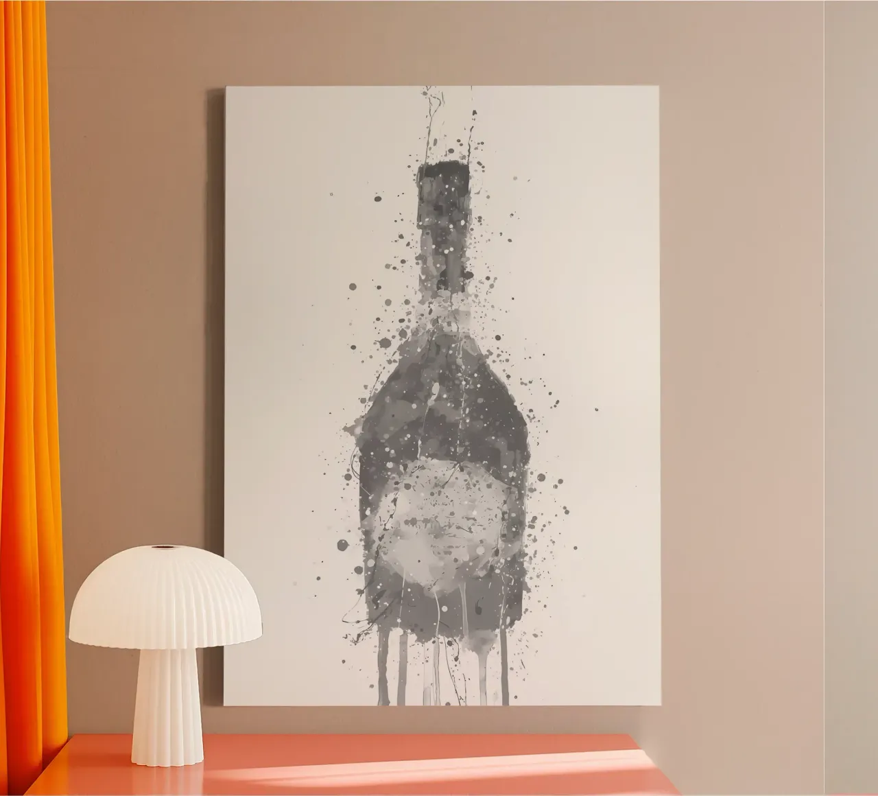 Champagne Grijs Rozig canvas met Baklijst van Coffee shop