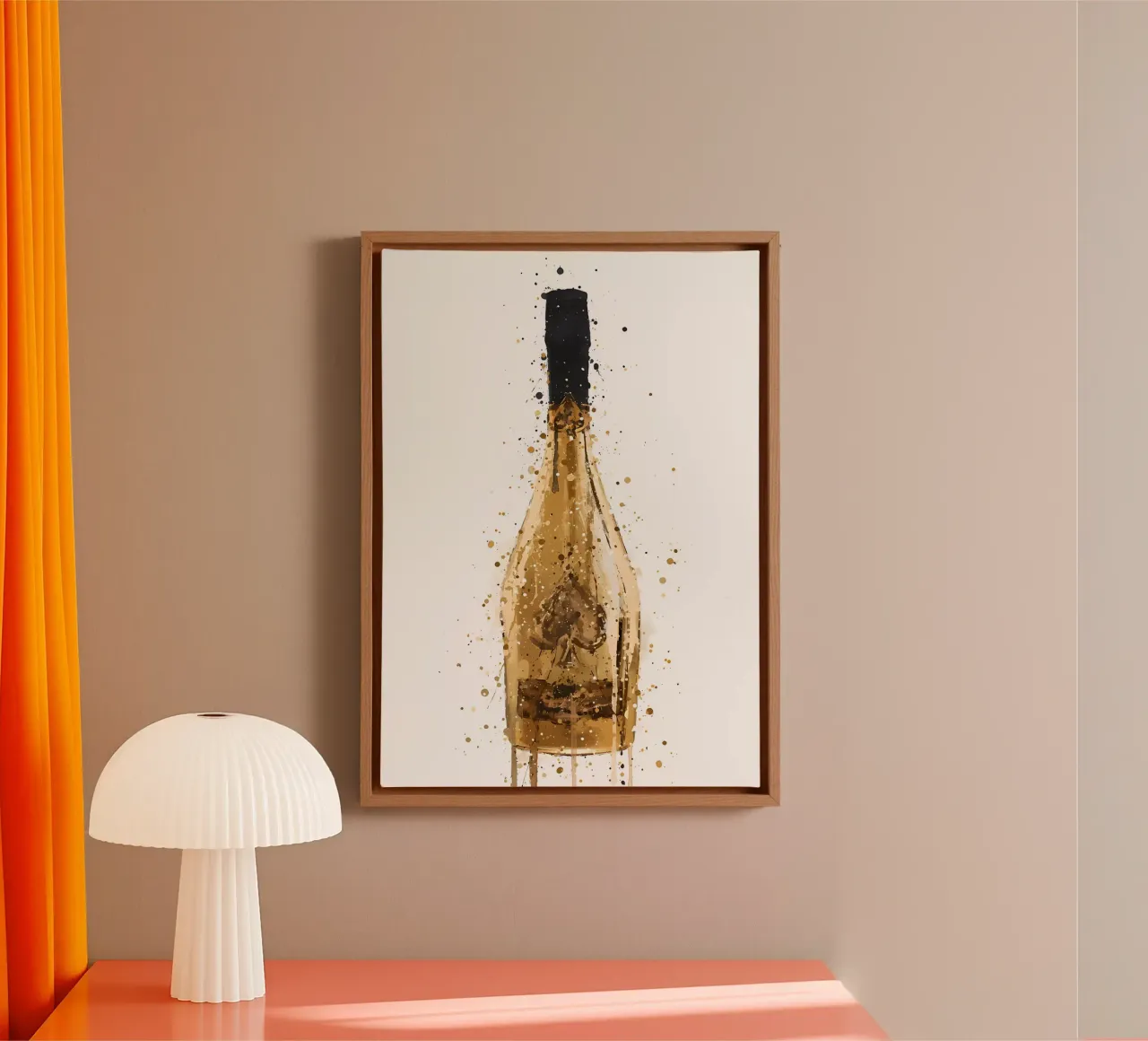 Champagne Midas tela con Cornice a cassetta da Coffee shop