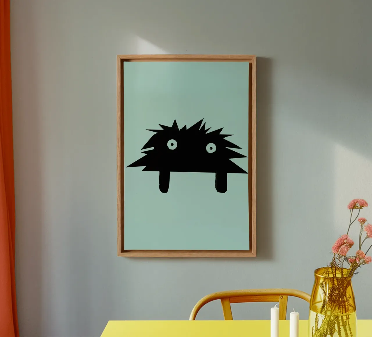Pulguinha canvas with Floater frame by Arthelps gGmbH
