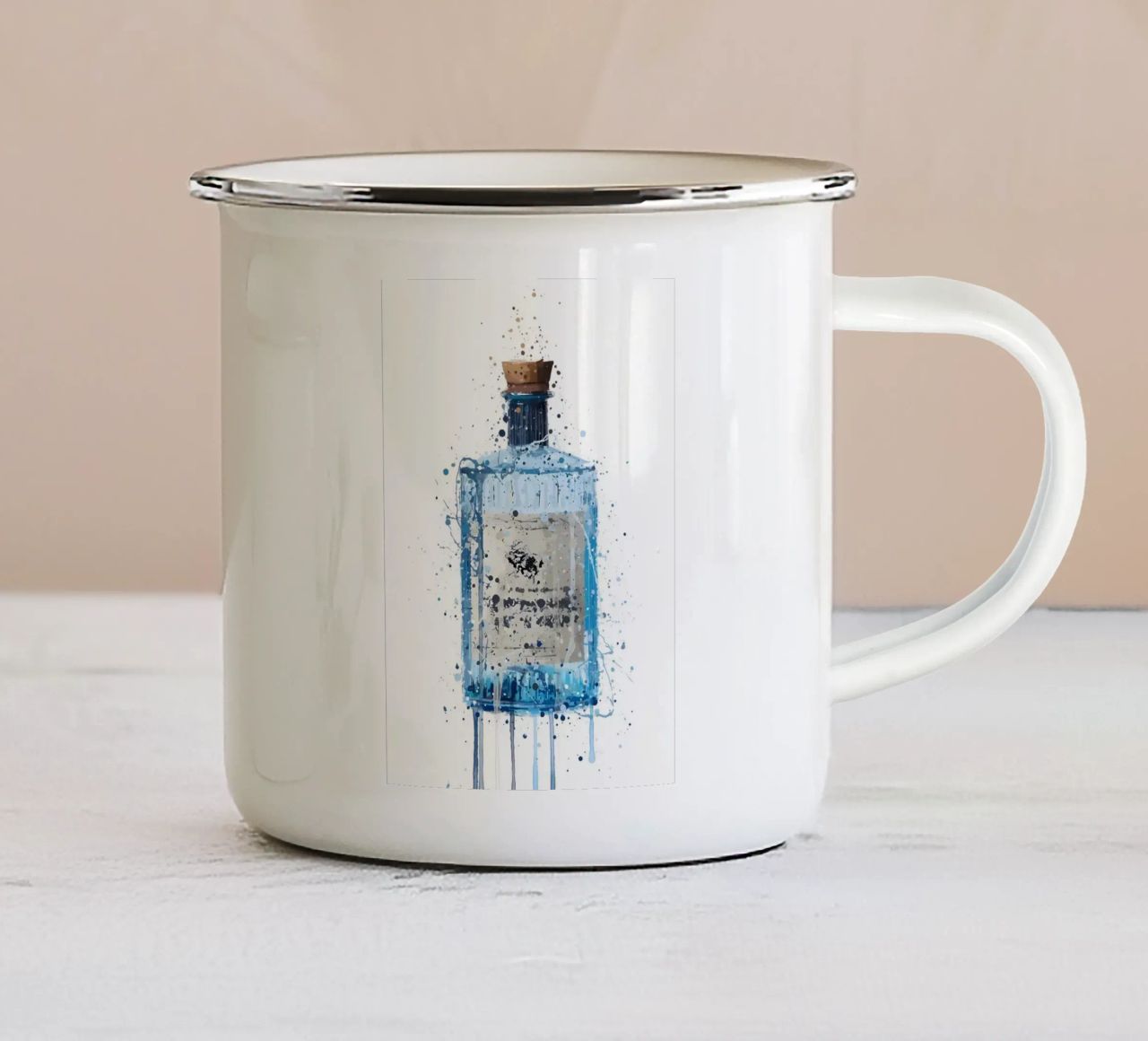 Gin Blue Barrel tazza in smalto da Coffee shop